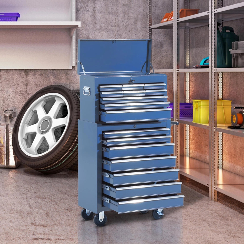 Carrello per attrezzi con cassettiera e cassetta ¨C Zephmum ¨C Bl¨´, metallo, 60x40x138 cm