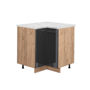 Mobile ad angolo cucina Fame-Line Antracite lucido/Rovere dorato 80.5 cm, PL Marmo Vicco