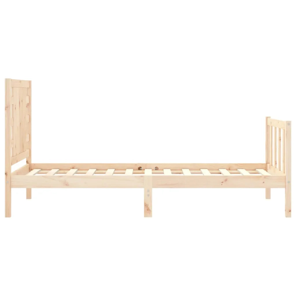 Giroletto con Testiera Single-Struttura Letto in Legno Massello 706541