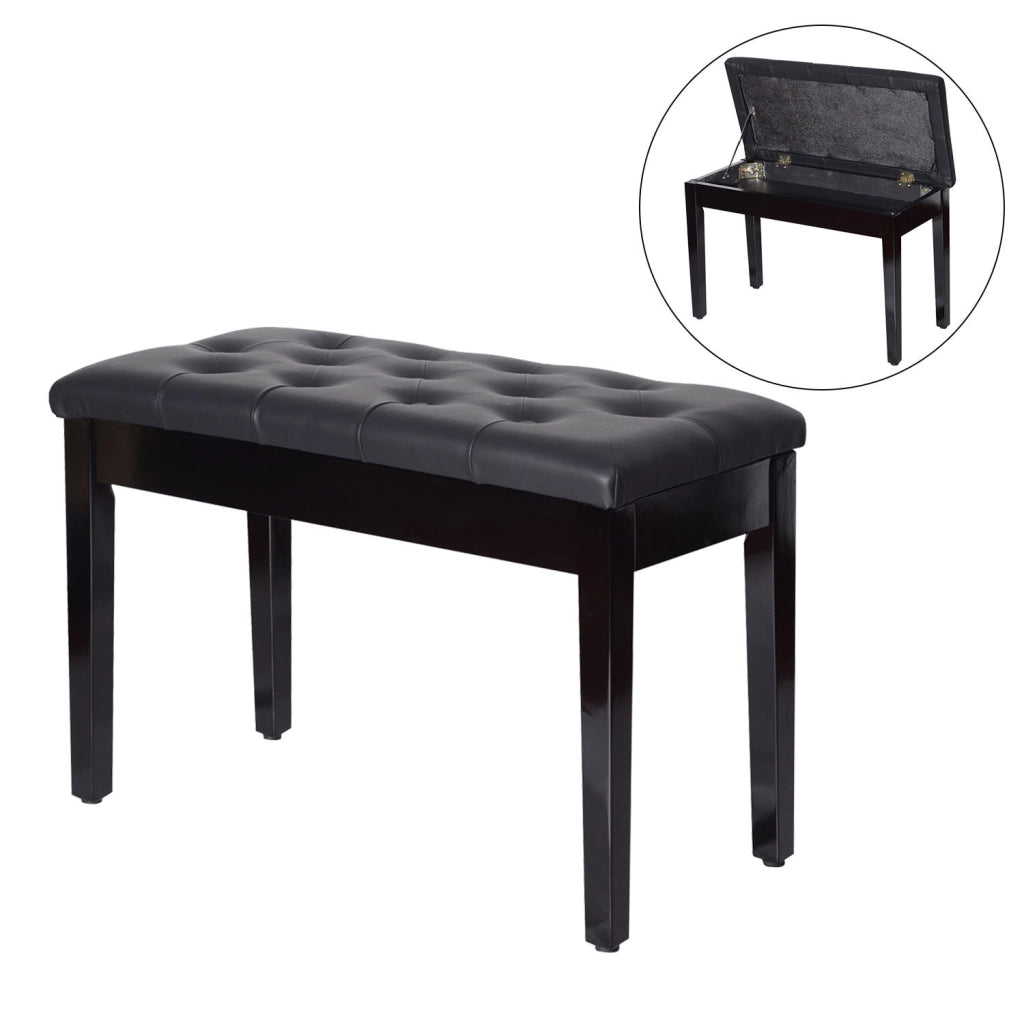 Sgabello da Pianoforte con Sgabelo Imbottito e Sottosella ¨C zephmum ¨C 76x36x50 cm Nero