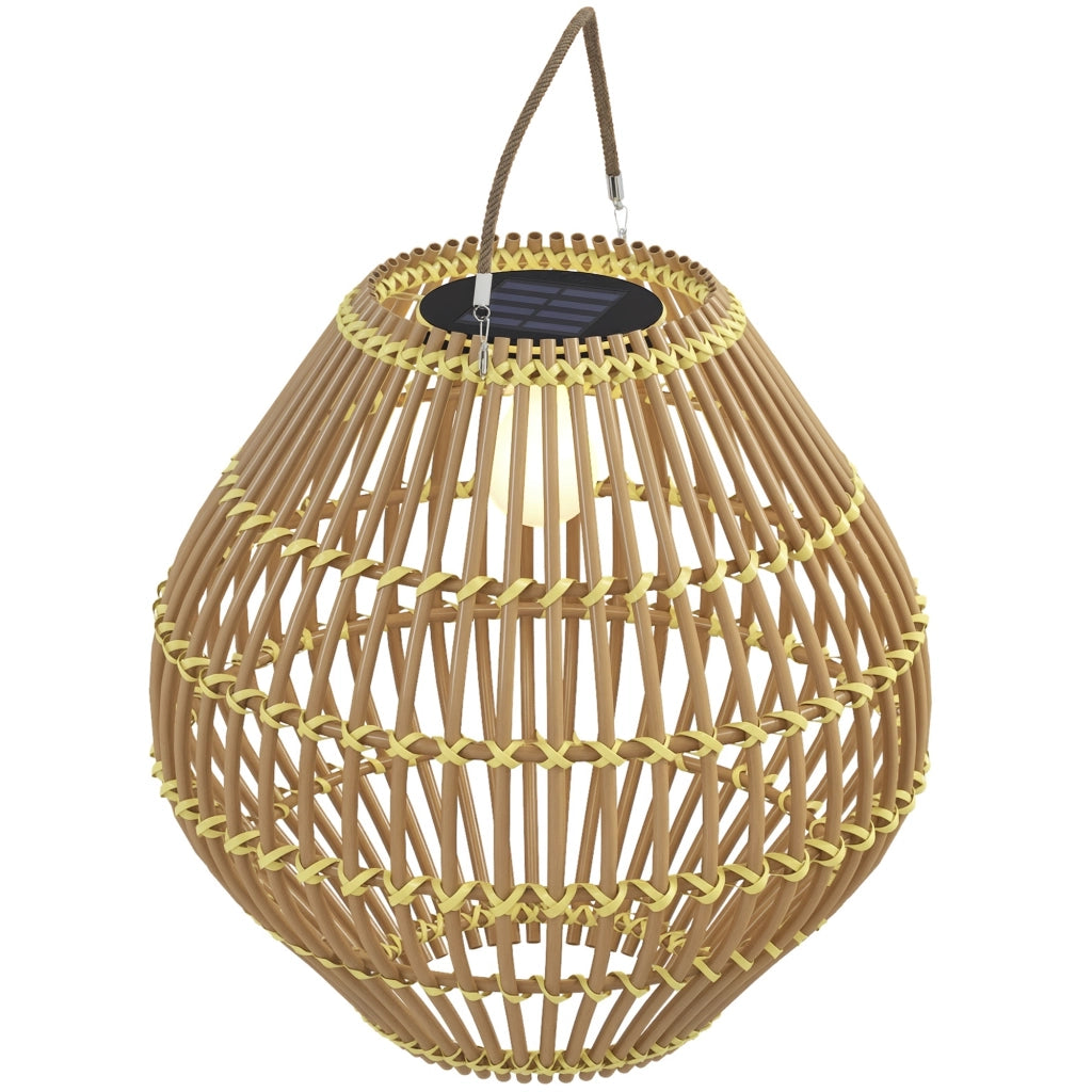 Lampada Solare da Giardino in Rattan ¨C zephmum ¨C Giallo 31x31x32 cm