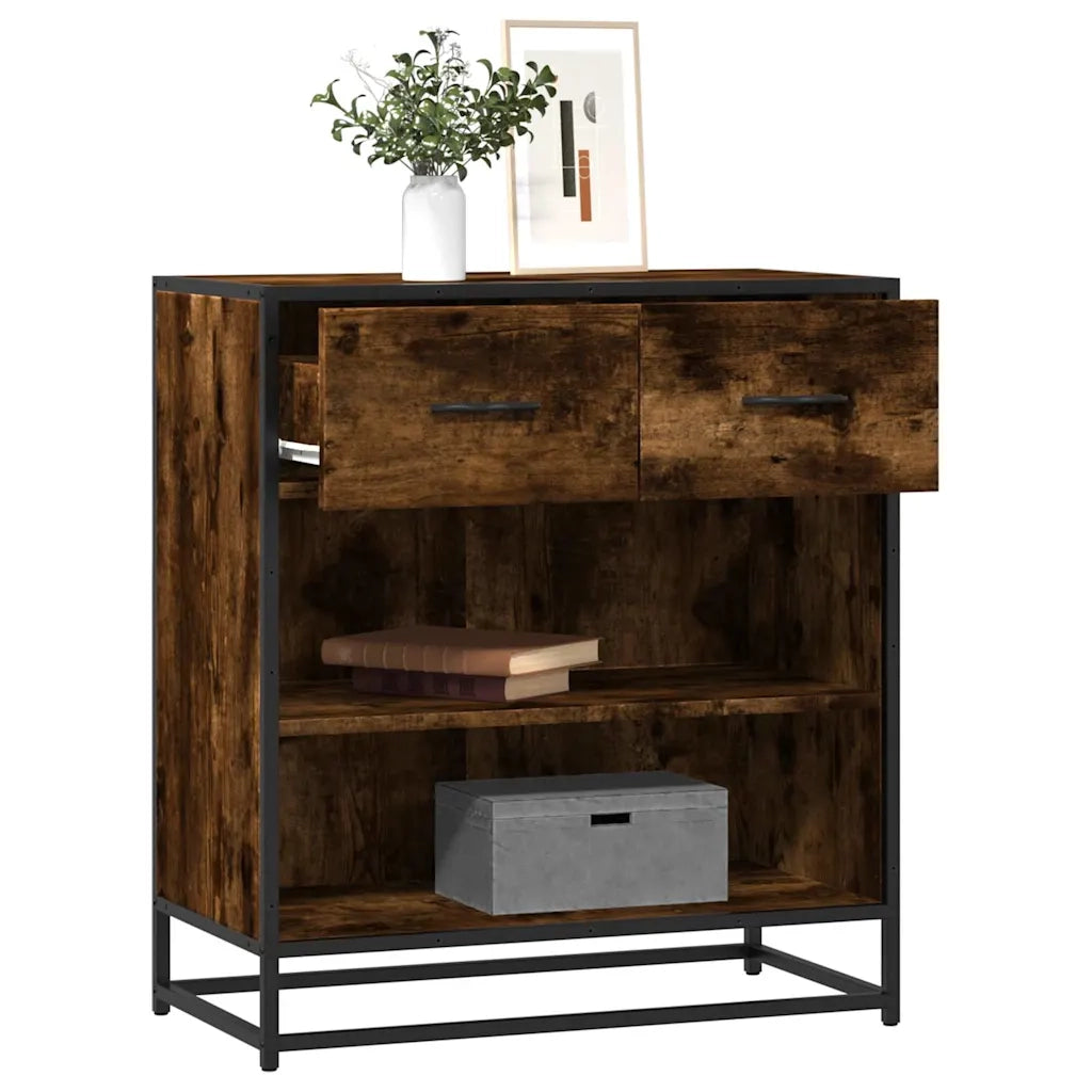 Credenza Rovere Fumo 68x35x76 cm in Legno Multistrato