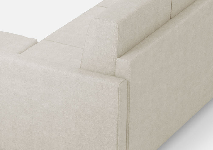 Divano 2 Posti con Pouf 158x145x85 cm Karay in Tessuto Latte