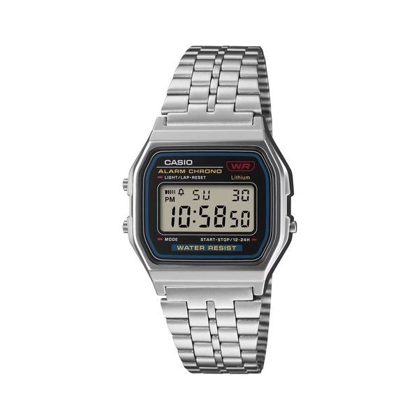Orologio casio a159we 1ef iconic silver e black