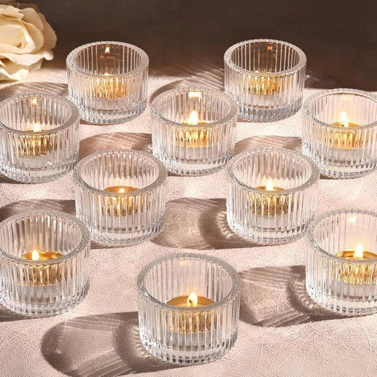 Decorazioni per tavola con contenitori di vetro trasparente (12 pezzi) per decorazione di matrimonio e festa