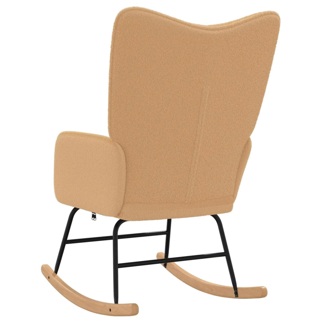 Poltrona | Sedia a dondolo Beige Tessuto Sherpa