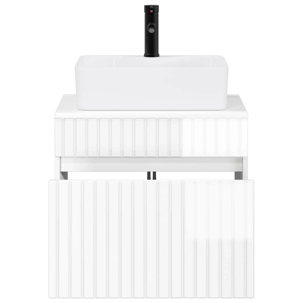 Set di mobili per il bagno Bianco Lucido Legno ingegnerizzato 3404294