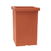 Garden Italia Vaso per Piante Quadro Millerighe Alto GQMH 42×63 cm in Resina – Resistente al Gelo e Antiurto Colore: TERRACOTTA