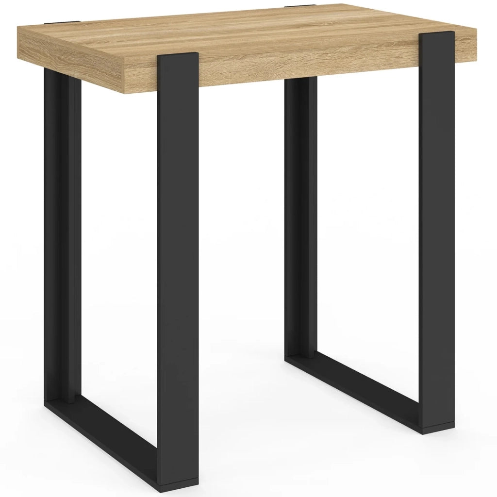 IDMarket - Tavolo da bar PHOENIX in legno e nero e 2 sgabelli KARL neri con gambe nere