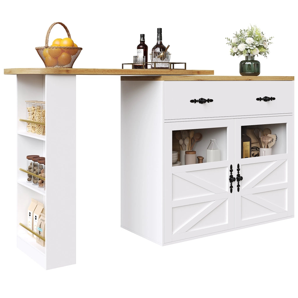 Tavolo Bar Allungabile con Vano Contenitore ¨C MINIMAL ¨C Bianco, 138-204x39x104 cm