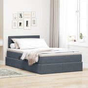 Letto con Contenitore Grigio scuro 120 x 200 cm Velluto