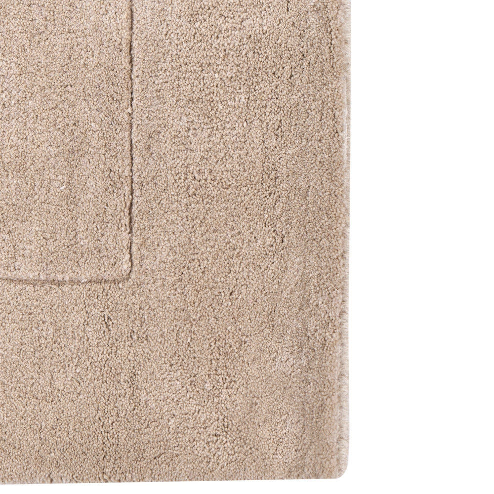 Tappeto stile moderno in viscosa e lana realizzato a mano rettangolare 160 x 230 cm beige