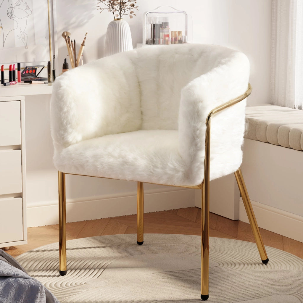 SEDIA Relax in Faux Fur 64,77x59,69x55,88 cm Bianca