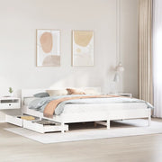 Letto senza Materasso Bianco 160x200 cm Legno Massello di Pino 3301744