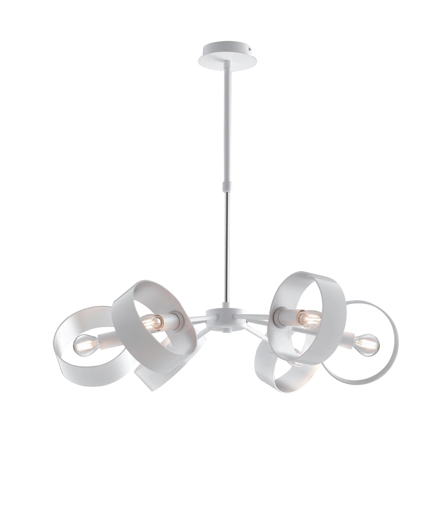 SOSPENSIONE OLYMPIC BIANCO/SILVER 6XE14 67X16CM