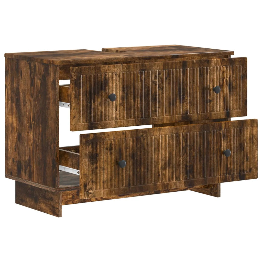 Armadio per Lavabo da Bagno EDE Rovere Fumo 82 x 41 x 59 cm 895920