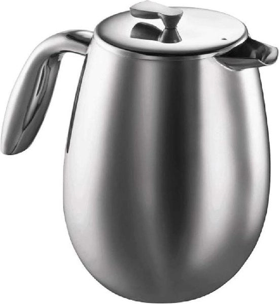 Caffettiera a stantuffo in acciaio inossidabile Columbia - 12 tazze 1,5 L - Mat Crome - Caffettiera a stantuffo in acciaio inossidabile Bodum
