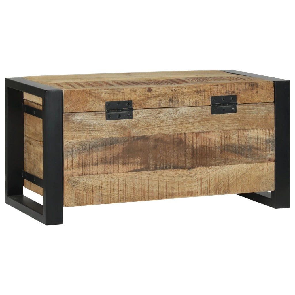 Baule di stoccaggio 60x30x30cm in legno massello di mango e metallo