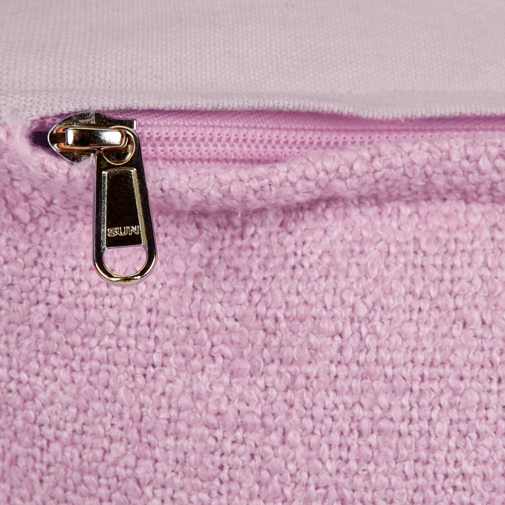 Pouf in cotone rosa imbottito con EPS di forma quadrata 50 x 50 cm poggiapiedi soggiorno accessorio per la casa