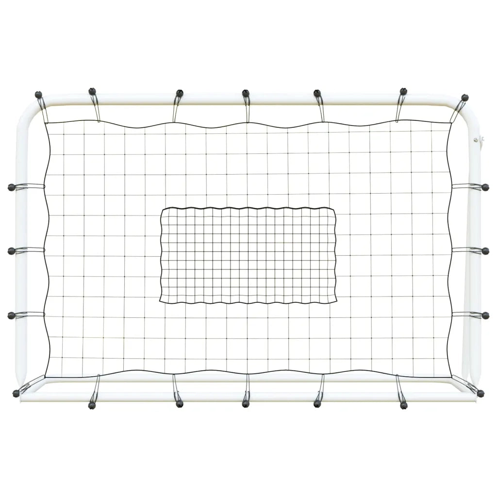Rete Rimbalzante Calcio Bianca e Nera 184x61x123cm Acciaio e PE 93735