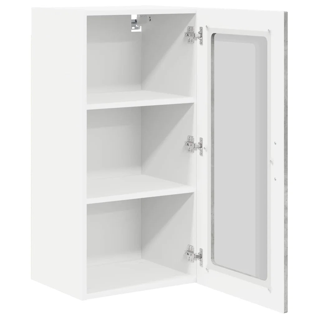 Mobile da cucina con porta 2 pz-Set di 2 Armadio da cucina Grigio cemento 40 x 31 x 80 cm