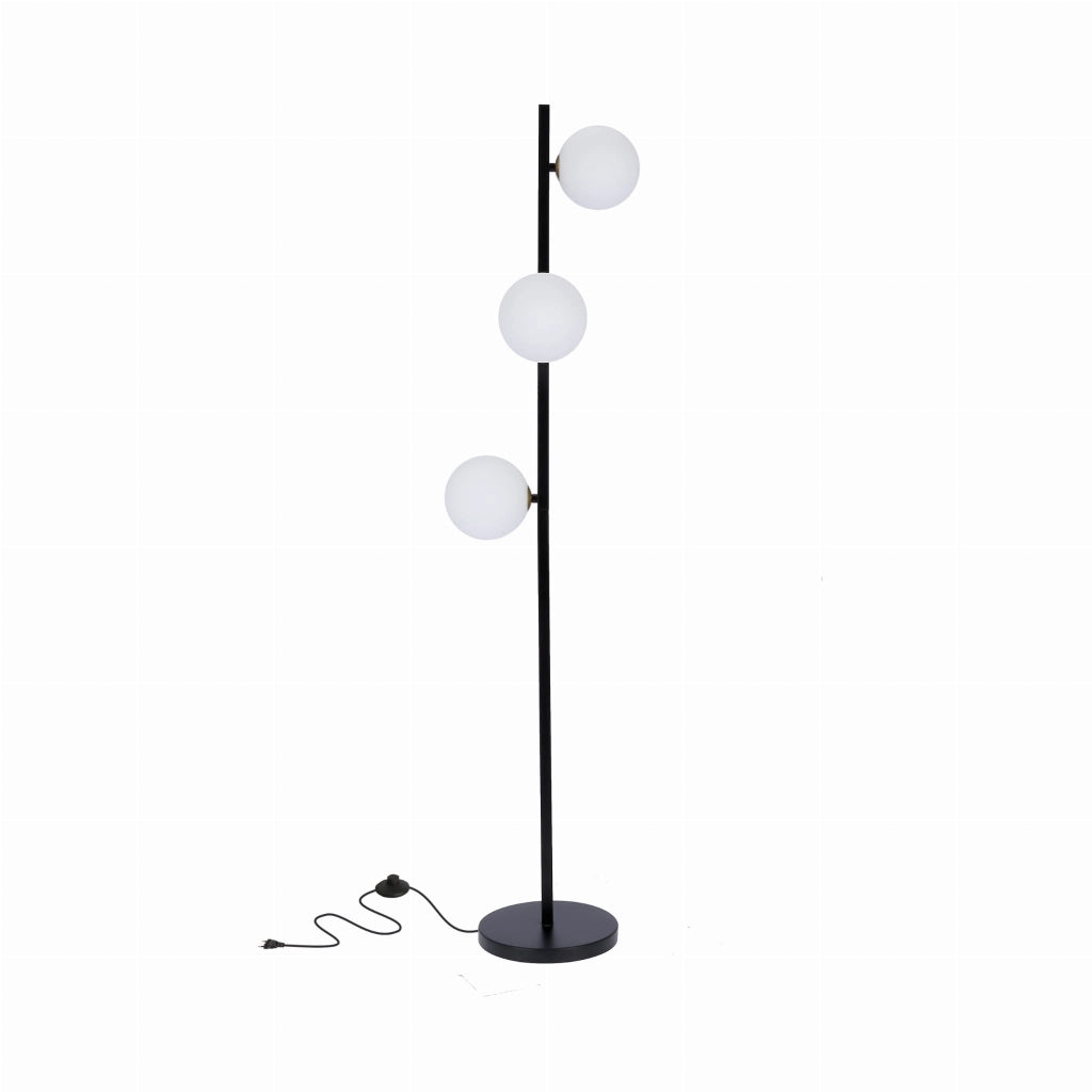 Lampada da terra Candellux Kama 3 luci G9 28W 150cm nero/bianco