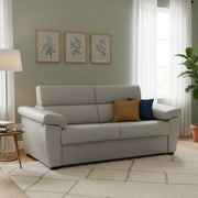 Trino, Divano Letto 3 Posti Sfoderabile Made in Italy, 225x95 cm Grigio Chiaro