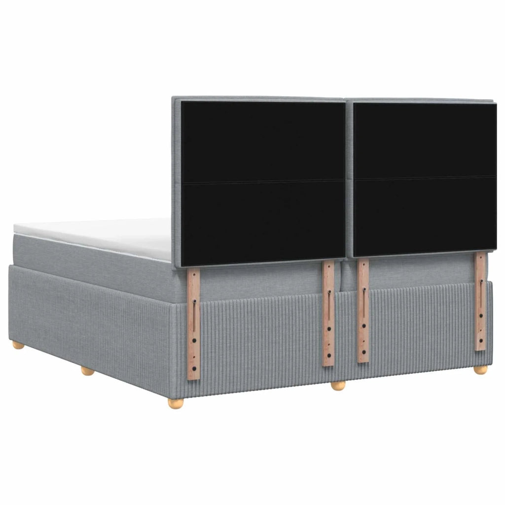 Letto Box Spring LED con Materasso Grigio Chiaro 200 x 200 cm 3455930