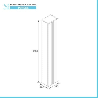 Pensile bagno sospeso cannettato H 150 cm verde  Bali