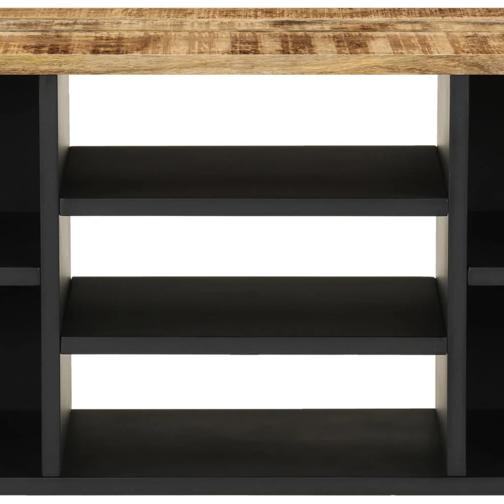 Mobile TV multimediale scaffale TV credenza mobile TV sala da pranzo soggiorno camera da letto 100 x 33 x 46 cm legno di mango e marrone ingegnerizzato 02_0025448