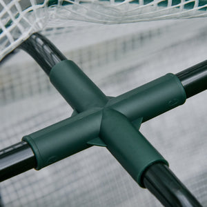 Fioriera per Orto con Serra 121x55x117 cm in Legno e Acciaio