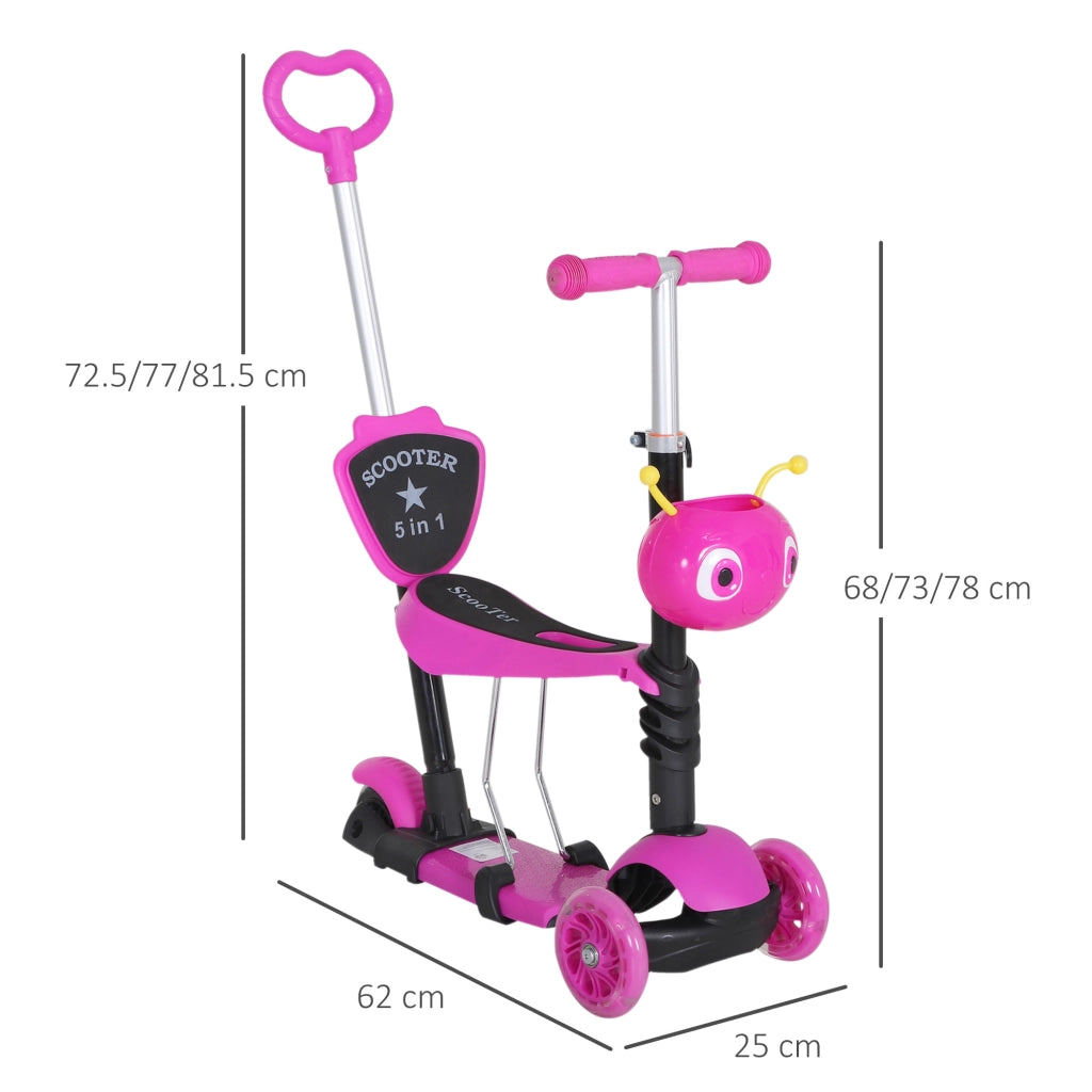 Monopattino per Bambini 3 Ruote con Sedile e Maniglione ¨C zephmum ¨C Altezza Regolabile