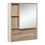 Armadietto da Bagno con Specchio e Ripiani Regolabili ¨C Zephmum ¨C Legno Rovere 60x15x76 cm