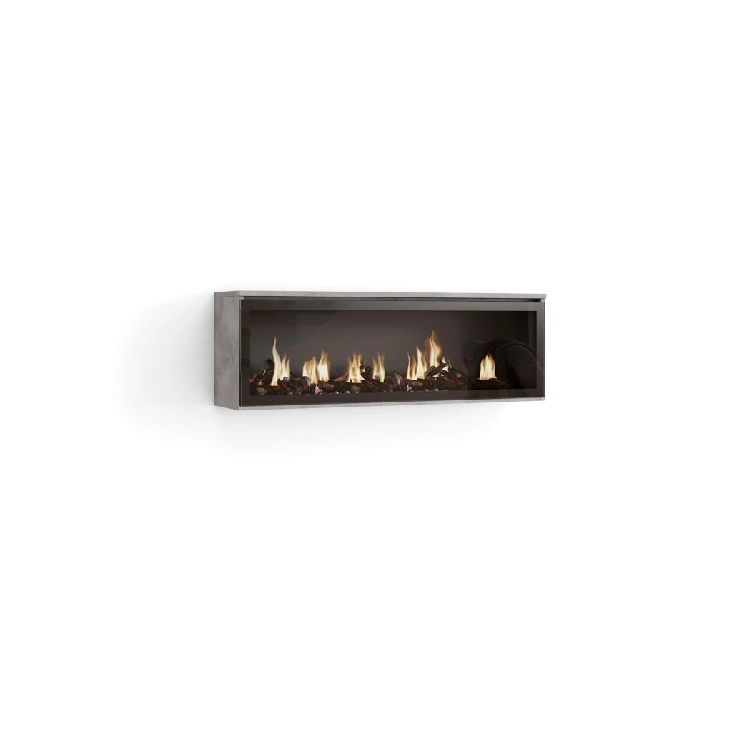Caminetto elettrico LED, 107x25x38cm, Soggiorno - Sala da pranzo, grigio Cemento RF2333
