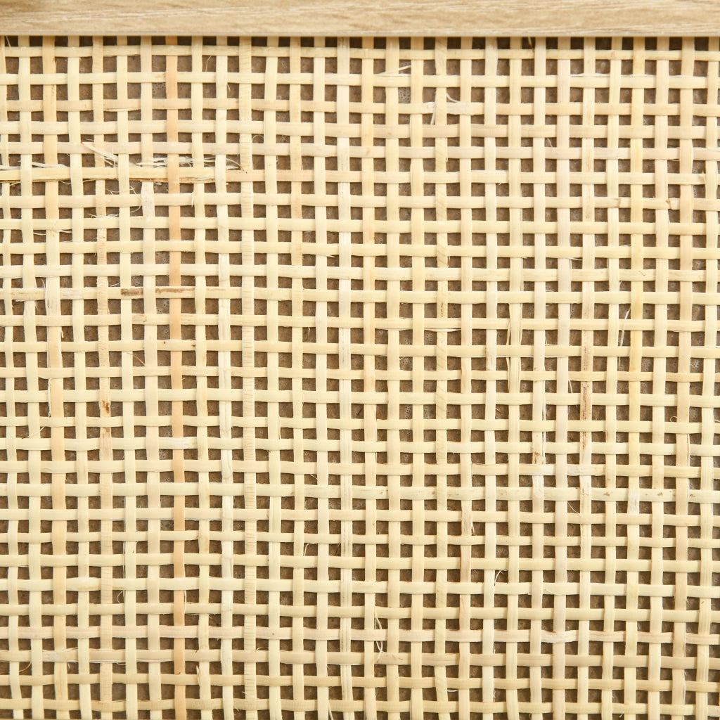 Cassettiera 4 Cassetti in Truciolato e Rattan ¨C Zephmum ¨C 80x38x80 cm