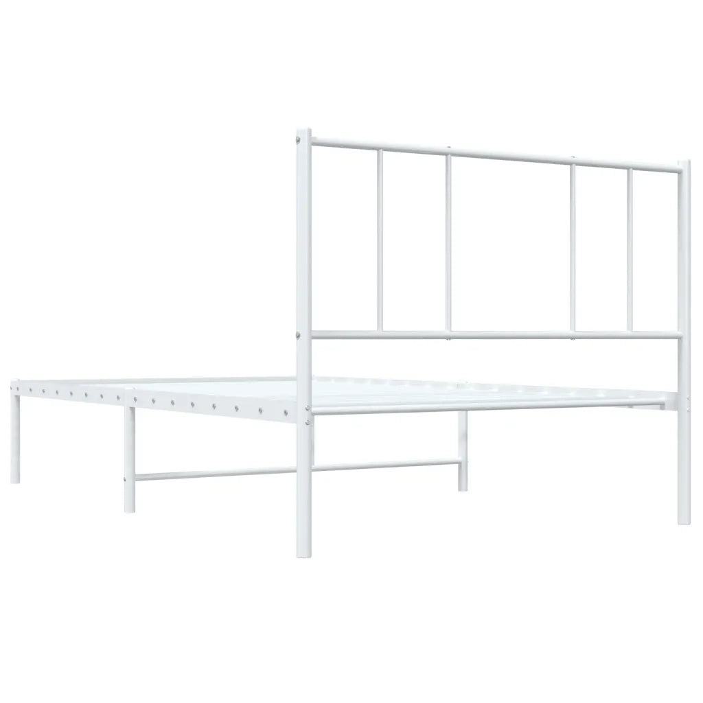 Giroletto con Testiera Metallo Bianco 100x190 cm 352523
