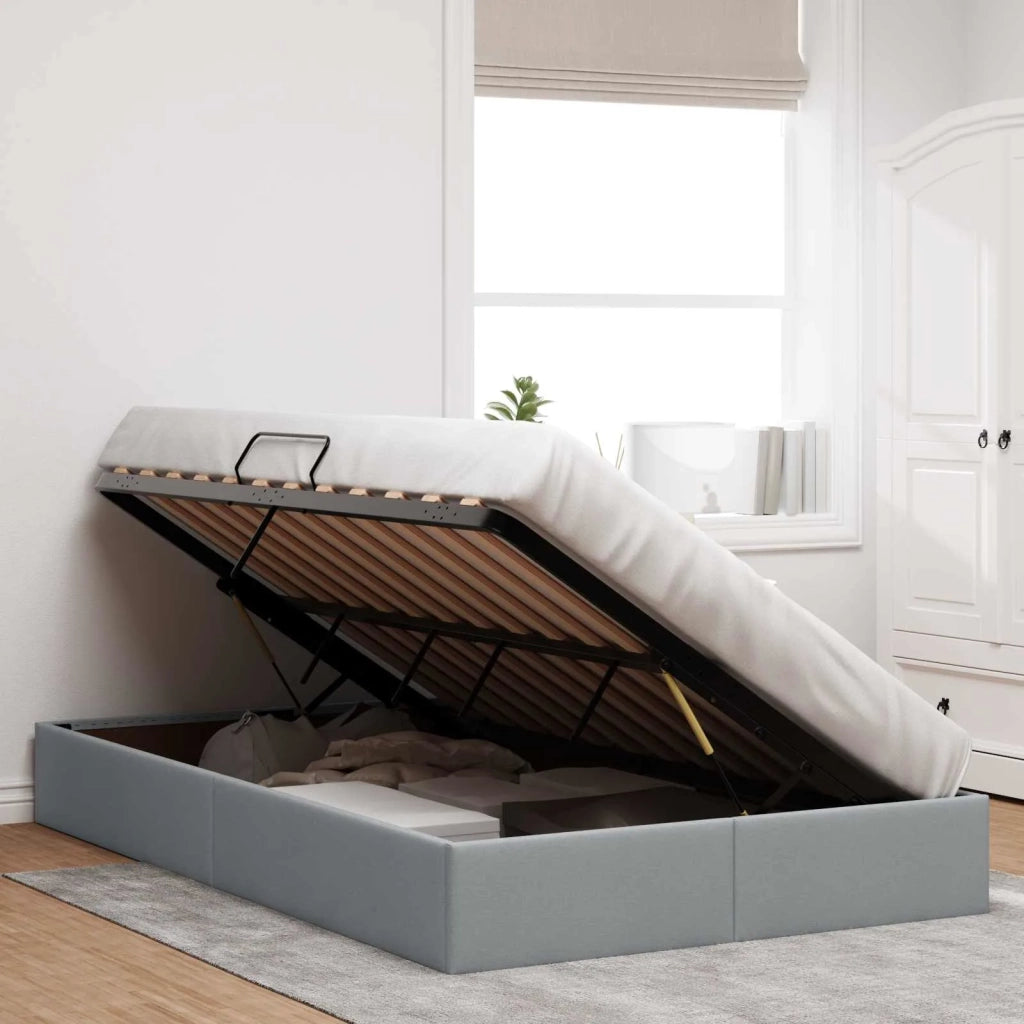 Letto ottomano Grigio chiaro 120 x 200 cm Tessuto 3442814