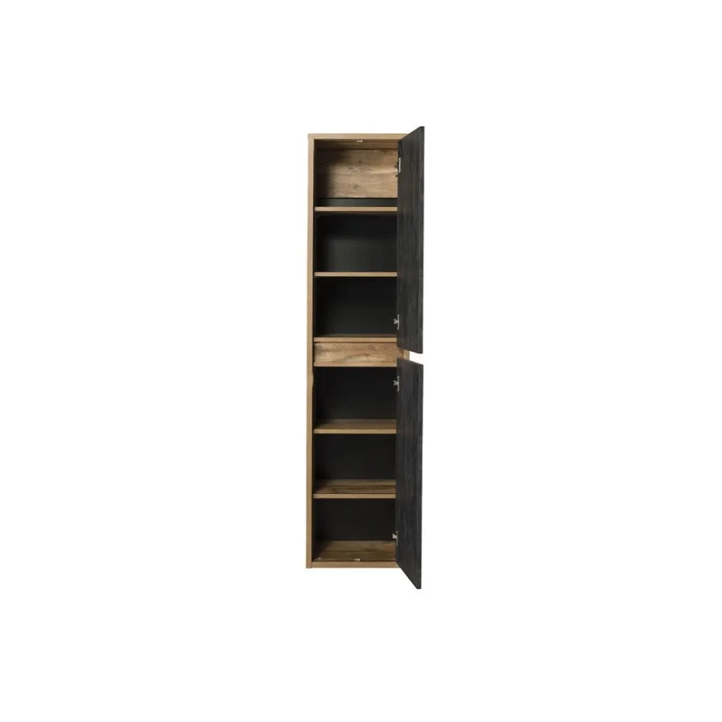 Colonna da bagno sospesa GABI 170 cm - Finitura ardesia e quercia scura - Stile rustico