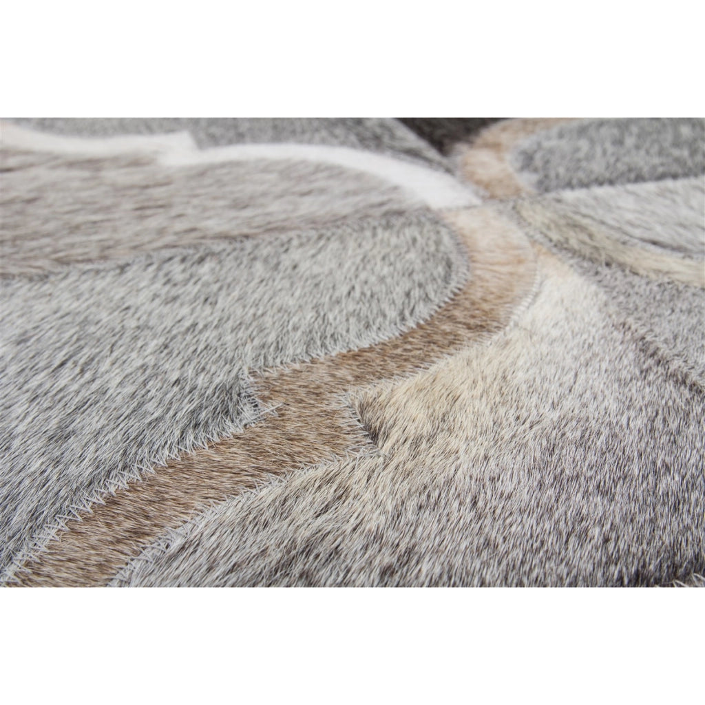 Tappeto Eclipse 300 in pelle cucito a mano grigio