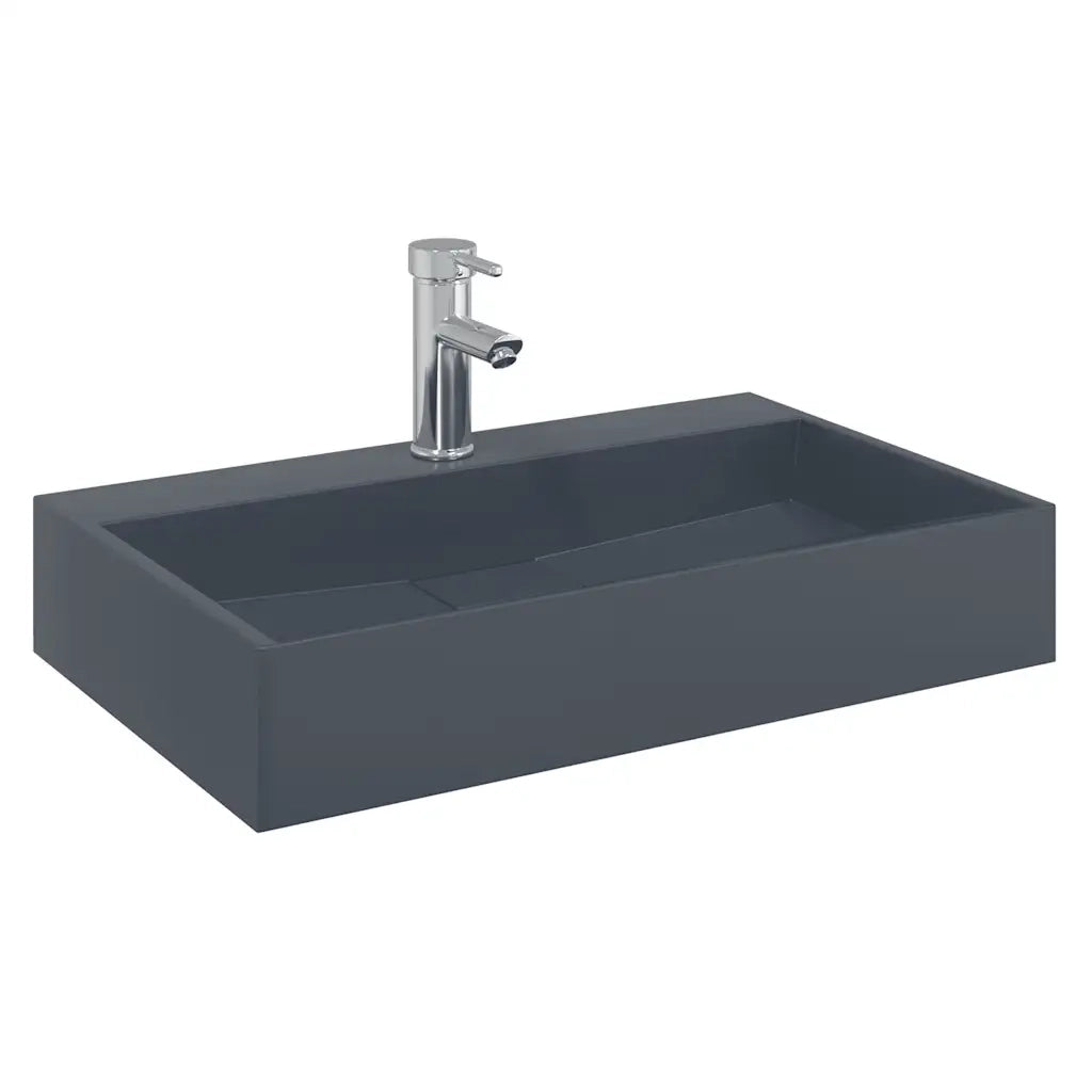 Lavandino 60x38x11 cm Blocco in Marmo/Minerale Antracite 155985
