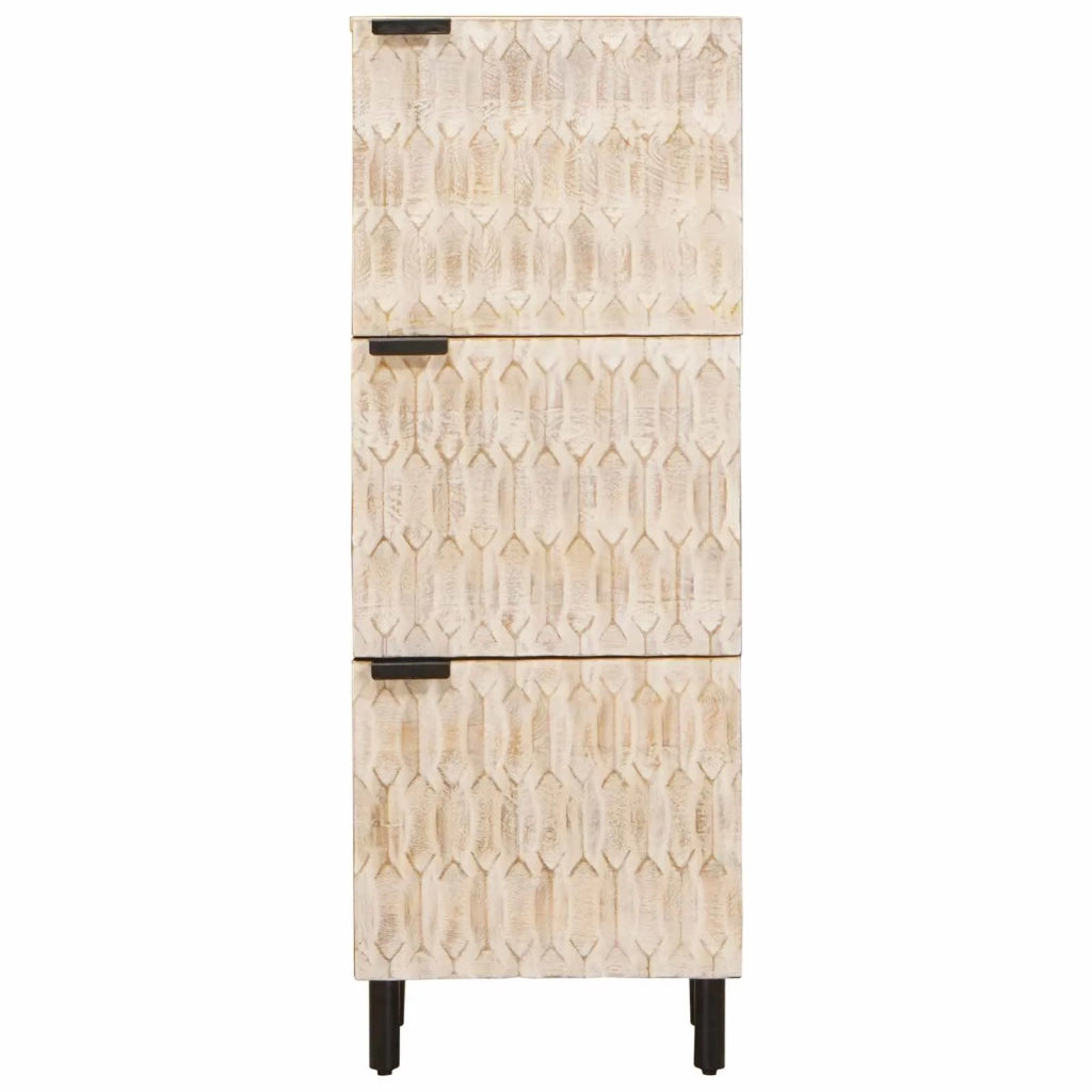 Credenza con porta Finitura Bianco Lavato 40 x 33 x 110 cm
