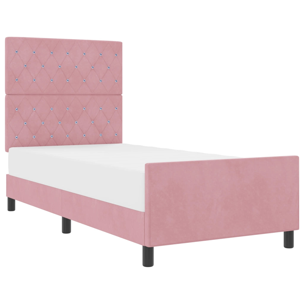 Letto Rosa 100x200 cm in Velluto