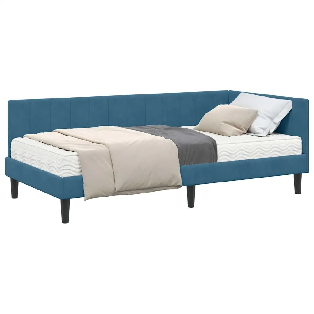 vidaXL Cornice del letto ad angolo Blu 90 x 200 cm Velluto