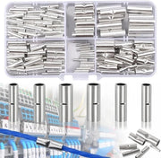 Set di connettori a crimp con 200 pezzi, manici di cavo, manici di filo, set di guaina di filo non isolata, set di guaina di filo isolata, strumenti per saldature elettriche, cappenature di conduttore, guaine di conduttore non isolate