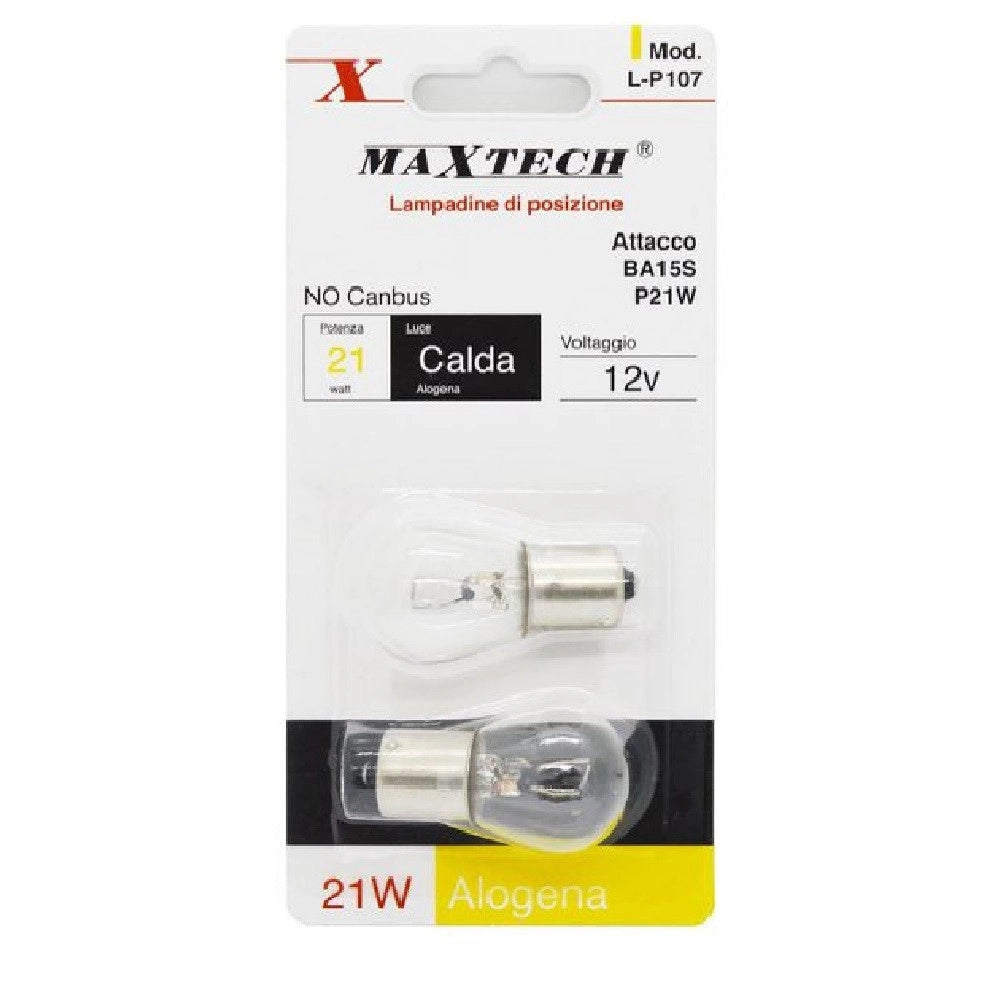 Trade Shop - Lampadine Di Posizione Auto Ba15s L-p107 12v 21watt Luce Calda Alogena No Canbus -