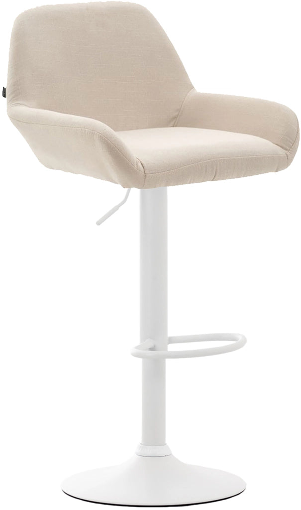 Sgabello Braga in tessuto crema,bianco