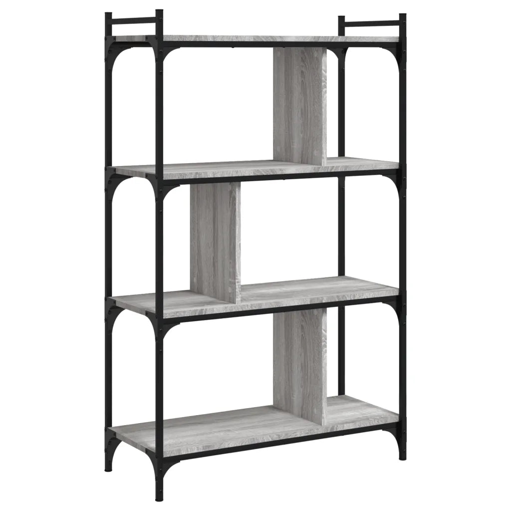 Libreria Grigio Sonoma 4 Ripiani 76x32x123 cm Legno Multistrato 833938