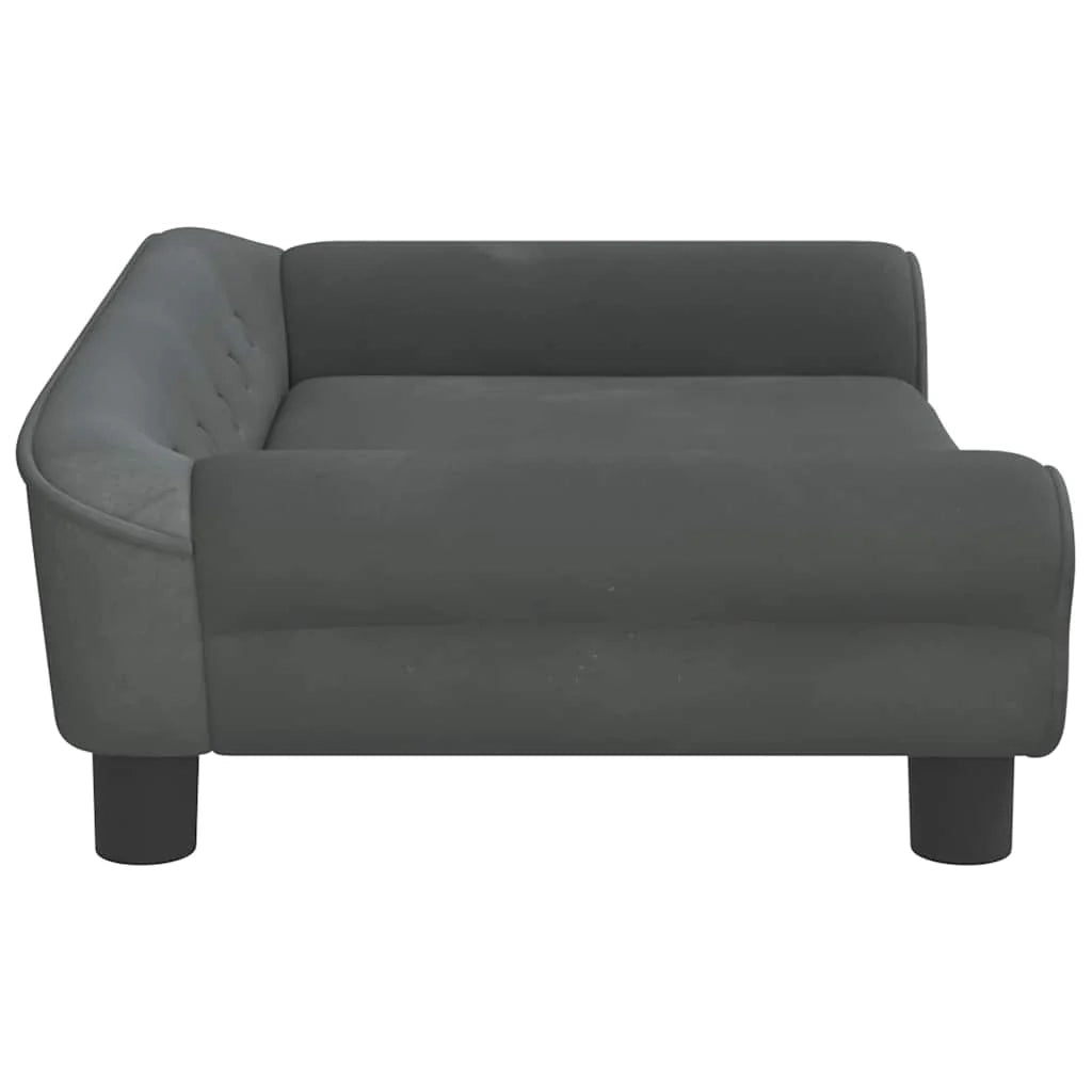 Cuccia per cani comoda cesta da divano scura 70 x 48 x 22 cm velluto grigio 02_0043178