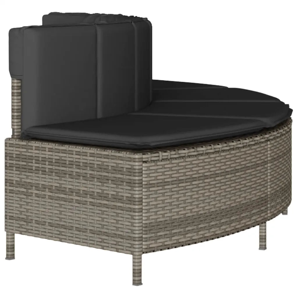 Panche Vasca Idromassaggio con Cuscini 2 pz in Polyrattan Grigio CFW9191374