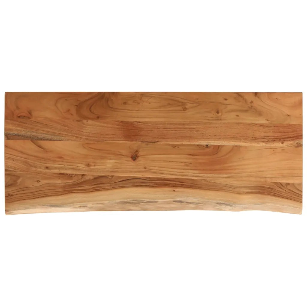 Piano Tavolo 100x40x3,8 cm Rettangolare Legno Acacia Bordi Vivi